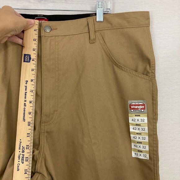 New Wrangler Men's Tan Workwear Work Pants size 42 x 32 - Picture 7 of 11